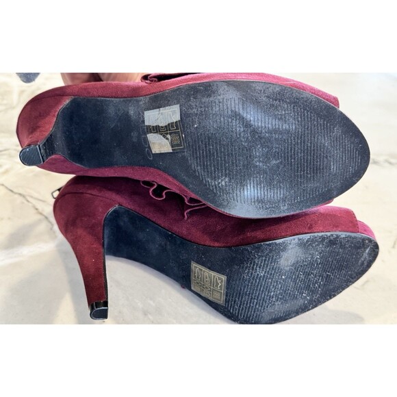 Aldo Open Toe Suede Heeled Zip Booties SZ 39/8.5 - Picture 7 of 8